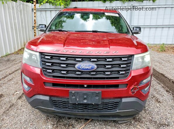 1FM5K8GT3GGD07111 2016 FORD EXPLORER Red Widok z przodu