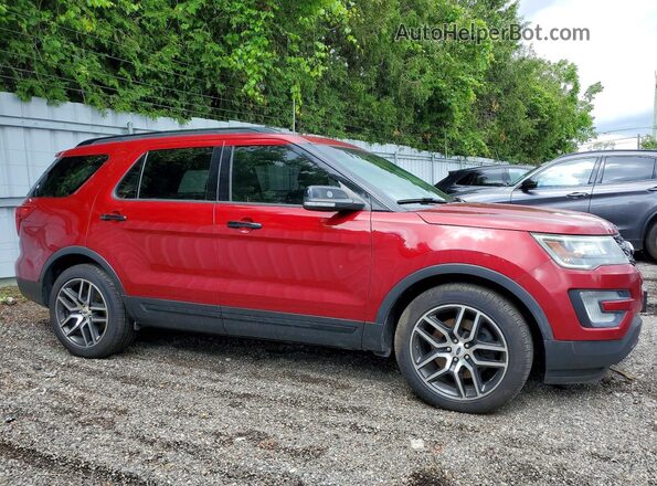 1FM5K8GT3GGD07111 2016 FORD EXPLORER Red Przód prawy