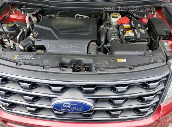 1FM5K8GT3GGD07111 2016 FORD EXPLORER Red Widok komory silnika
