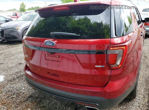 1FM5K8GT3GGD07111 2016 FORD EXPLORER Red Widok z tyłu