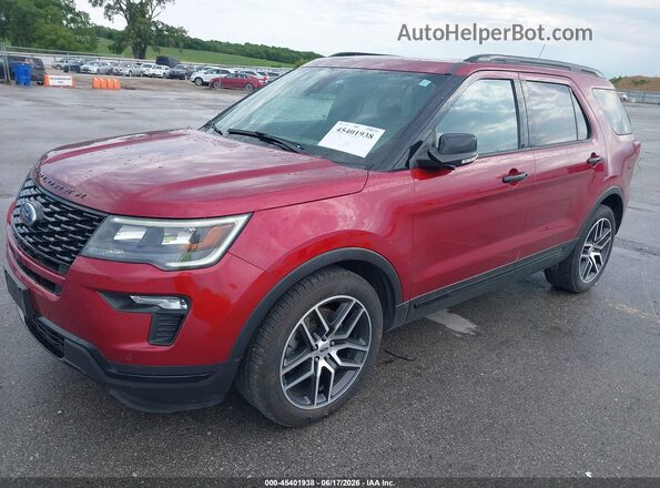 1FM5K8GT3KGA89180 2019 FORD EXPLORER Red Vista tres cuartos delantera izquierda