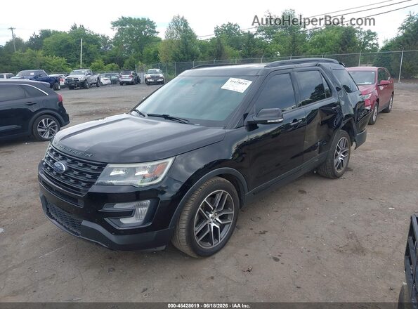 1FM5K8GT5GGC30421 2016 FORD EXPLORER Black წინა მარცხენა ხედი სამი მეოთხედიდან