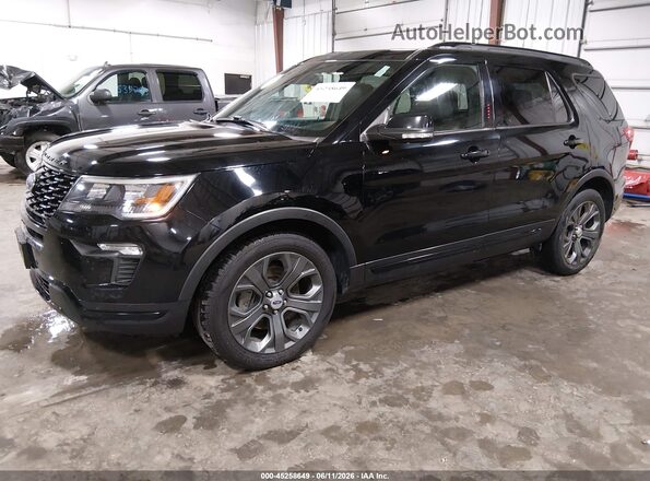 1FM5K8GT5JGA65008 2018 FORD EXPLORER Black Առջևի ձախ երեք քառորդ տեսարան
