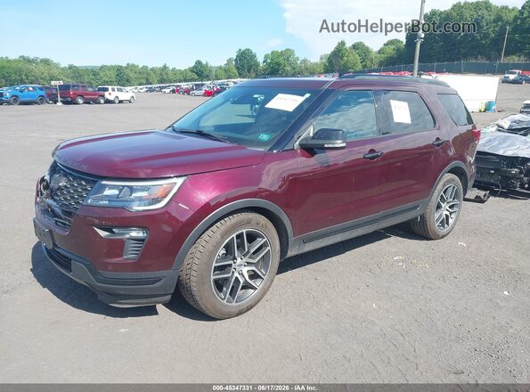 1FM5K8GT7JGA86748 2018 FORD EXPLORER Бордовый Передняя левая четверть