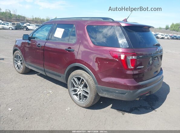 1FM5K8GT7JGA86748 2018 FORD EXPLORER Бордовый Задняя левая четверть