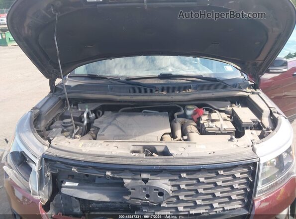1FM5K8GT7JGA86748 2018 FORD EXPLORER Бордовый Вид сзади