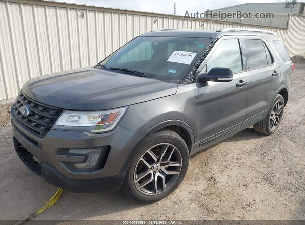 1FM5K8GT8HGA22230 2017 FORD EXPLORER Gray Առջևի ձախ երեք քառորդ տեսարան