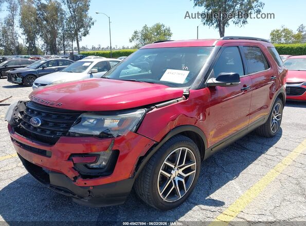 1FM5K8GT8HGC09841 2017 FORD EXPLORER Red Vista tres cuartos delantera izquierda