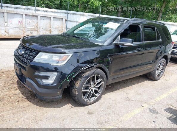 1FM5K8GTXGGC57632 2016 FORD EXPLORER Black Vista tres cuartos delantera izquierda