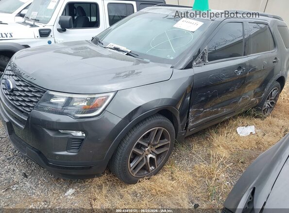 1FM5K8GTXKGA19255 2019 FORD EXPLORER Gray Przód lewy