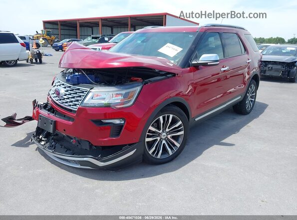 1FM5K8HT1JGC48758 2018 FORD EXPLORER Red Vista tres cuartos delantera izquierda