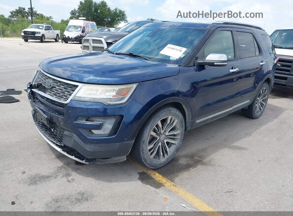 1FM5K8HT2HGC85585 2017 FORD EXPLORER Blue Առջևի ձախ երեք քառորդ տեսարան