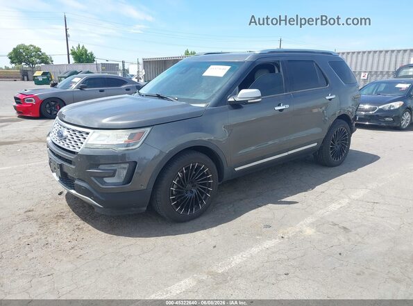 1FM5K8HT3GGC69491 2016 FORD EXPLORER Gray წინა მარცხენა ხედი სამი მეოთხედიდან