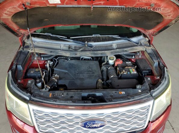 1FM5K8HT8HGA14630 2017 FORD EXPLORER Burgundy Vista del compartimento del motor