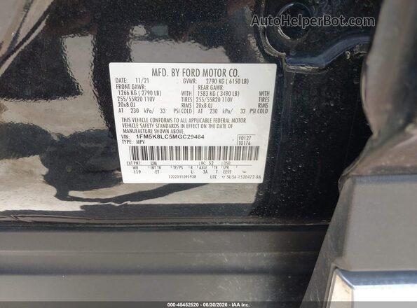 1FM5K8LC5MGC29464 2021 FORD EXPLORER Black Vista del compartimento del motor