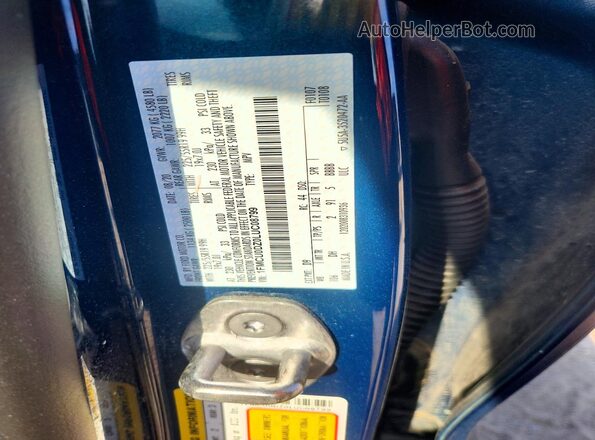 1FMCU0DZ0LUC08799 2020 FORD ESCAPE Blue Вид наклейки з VIN-кодом