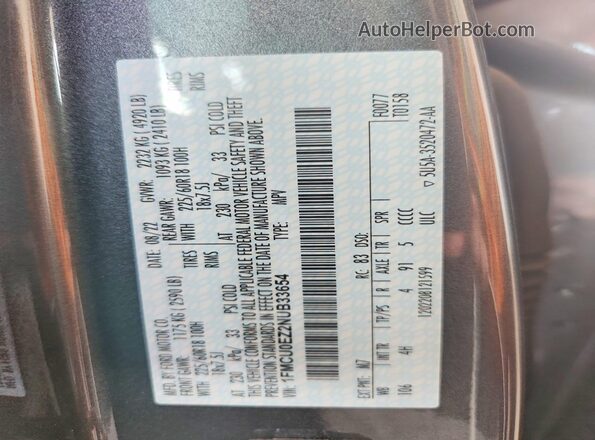 1FMCU0EZ2NUB33654 2022 FORD ESCAPE Gray Вид підкапотного простору