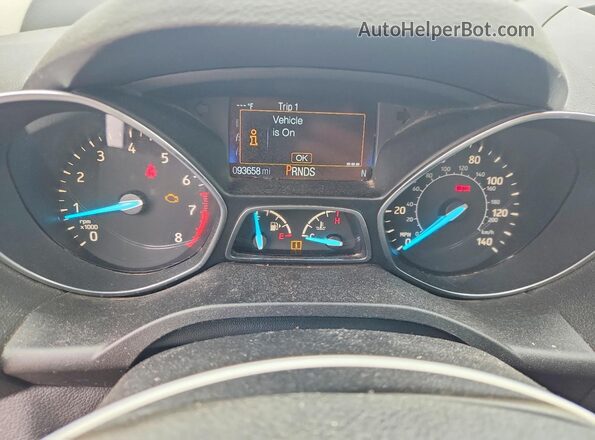 1FMCU0F70KUC34765 2019 FORD ESCAPE White Instrument cluster view