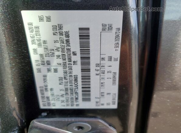 1FMCU0F73JUC68603 2018 FORD ESCAPE Charcoal Սալոնի 360 աստիճան տեսք