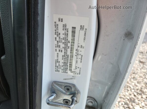 1FMCU0F74JUA33093 2018 FORD ESCAPE White VIN sticker view