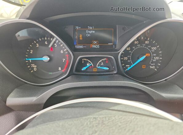 1FMCU0F75HUD11350 2017 FORD ESCAPE Gray Instrument cluster view