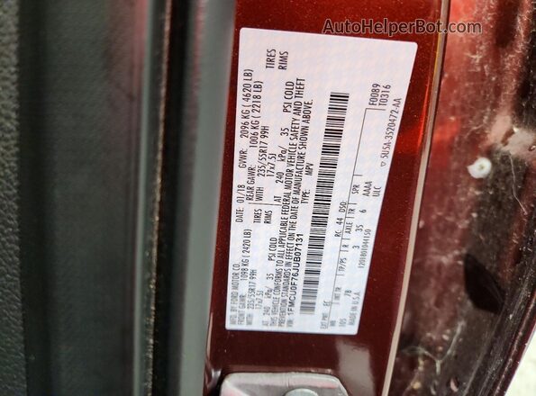 1FMCU0F76JUB07131 2018 FORD ESCAPE Коричневый Вид наклейки с VIN-кодом