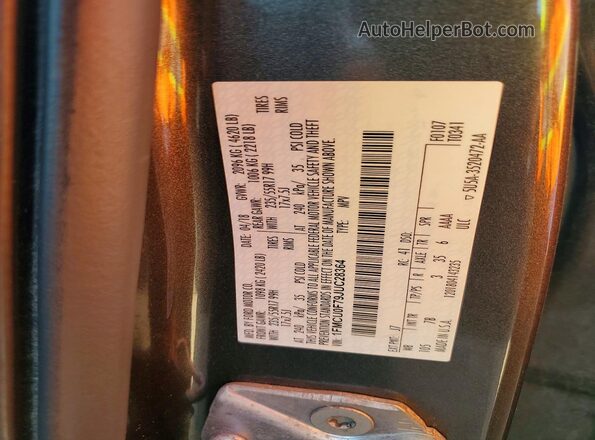 1FMCU0F79JUC28364 2018 FORD ESCAPE Gray Widok naklejki z numerem VIN