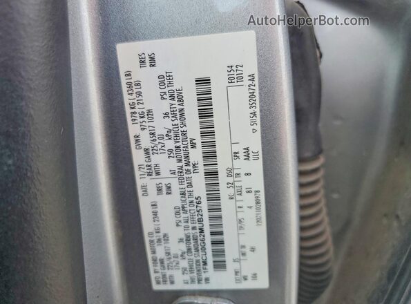 1FMCU0G62MUB25765 2021 FORD ESCAPE Silver VIN կոդի պիտակի տեսք