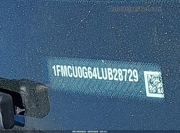 1FMCU0G64LUB28729 2020 FORD ESCAPE Blue ძრავის განყოფილების ხედი