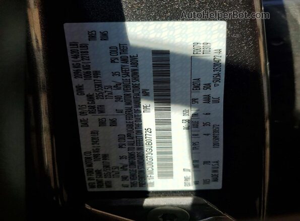 1FMCU0G73GUB07725 2016 FORD ESCAPE Charcoal VIN կոդի պիտակի տեսք