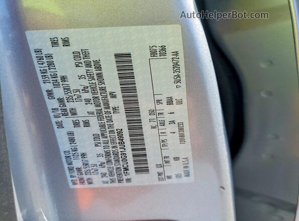 1FMCU0G91JUB49092 2018 FORD ESCAPE Серебряный 