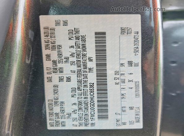 1FMCU0GD0HUC65382 2017 FORD ESCAPE Gray 
