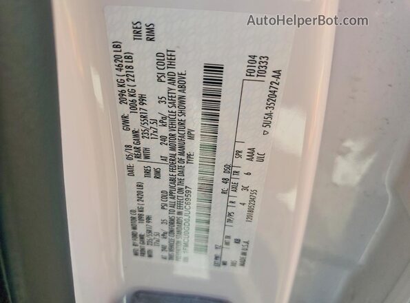 1FMCU0GD0JUC69597 2018 FORD ESCAPE White 