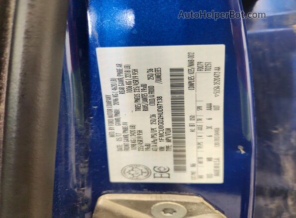 1FMCU0GD2HUD97138 2017 FORD ESCAPE Синий 