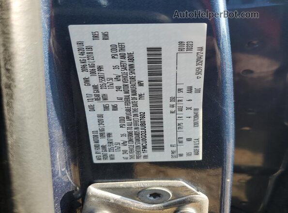 1FMCU0GD2JUB07602 2018 FORD ESCAPE Синий Вид наклейки с VIN-кодом