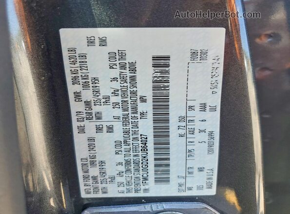 1FMCU0GD2KUB64027 2019 FORD ESCAPE Угольный Вид подкапотного пространства