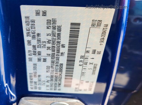 1FMCU0GD3KUB95058 2019 FORD ESCAPE Blue 