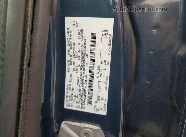 1FMCU0GD3KUC05247 2019 FORD ESCAPE Charcoal სალონის 360-გრადუსიანი ხედი