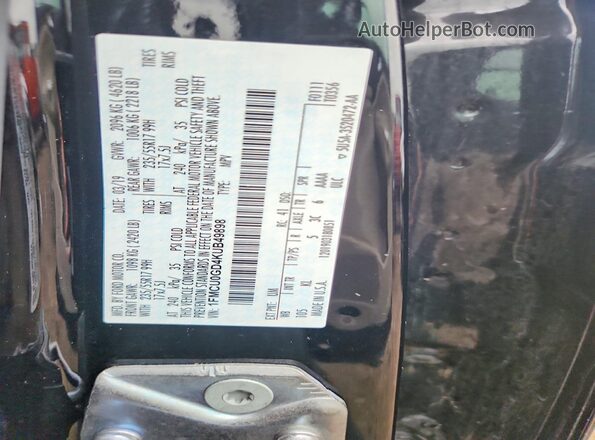 1FMCU0GD4KUB49898 2019 FORD ESCAPE Black Շարժիչի բաժամունքի տեսք