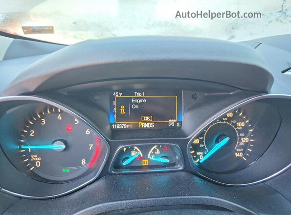 1FMCU0GD8HUD95510 2017 FORD ESCAPE Black Widok zestawu wskaźników