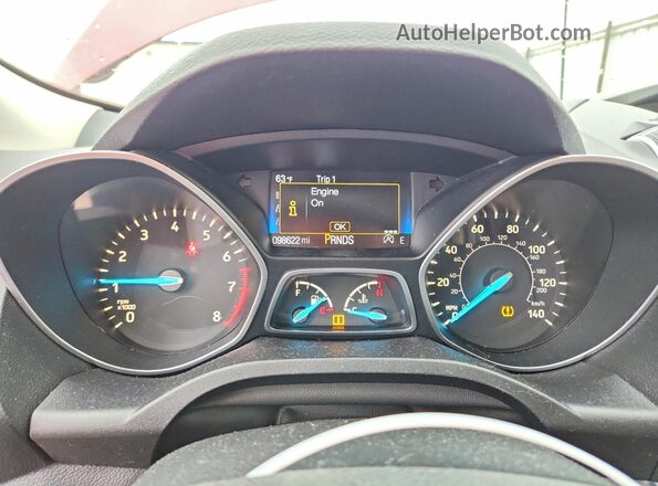 1FMCU0GD9HUB66415 2017 FORD ESCAPE Red Instrument cluster view