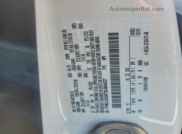 1FMCU0GN7SUB04527 2025 FORD ESCAPE White Vista de la etiqueta del VIN