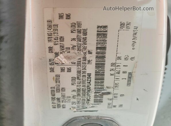 1FMCU0GNXPUA23948 2023 FORD ESCAPE White 