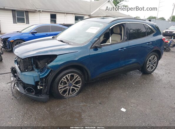 1FMCU0H69LUB92926 2020 FORD ESCAPE Blue Առջևի ձախ երեք քառորդ տեսարան