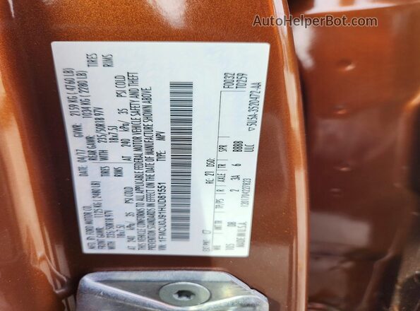 1FMCU0J91HUD81551 2017 FORD ESCAPE Brown VIN կոդի պիտակի տեսք