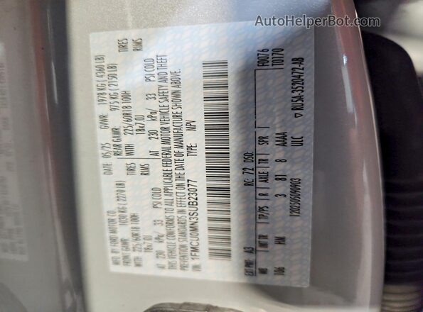 1FMCU0MN3SUB23077 2025 FORD ESCAPE Silver Widok naklejki z numerem VIN