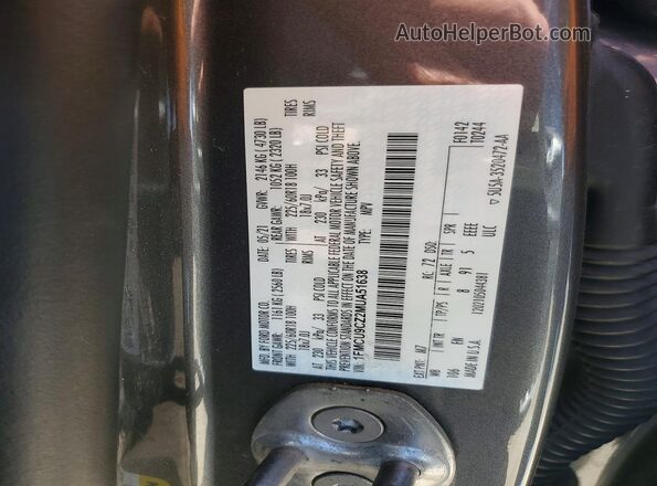 1FMCU9CZ2MUA51638 2021 FORD ESCAPE Gray VIN կոդի պիտակի տեսք