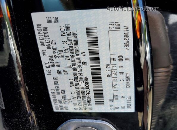 1FMCU9F60LUC66984 2020 FORD ESCAPE Black 
