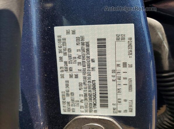 1FMCU9G62LUB60678 2020 FORD ESCAPE Blue Շարժիչի բաժամունքի տեսք