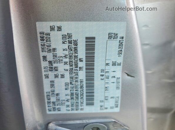 1FMCU9G92GUB63161 2016 FORD ESCAPE Silver Вид наклейки з VIN-кодом